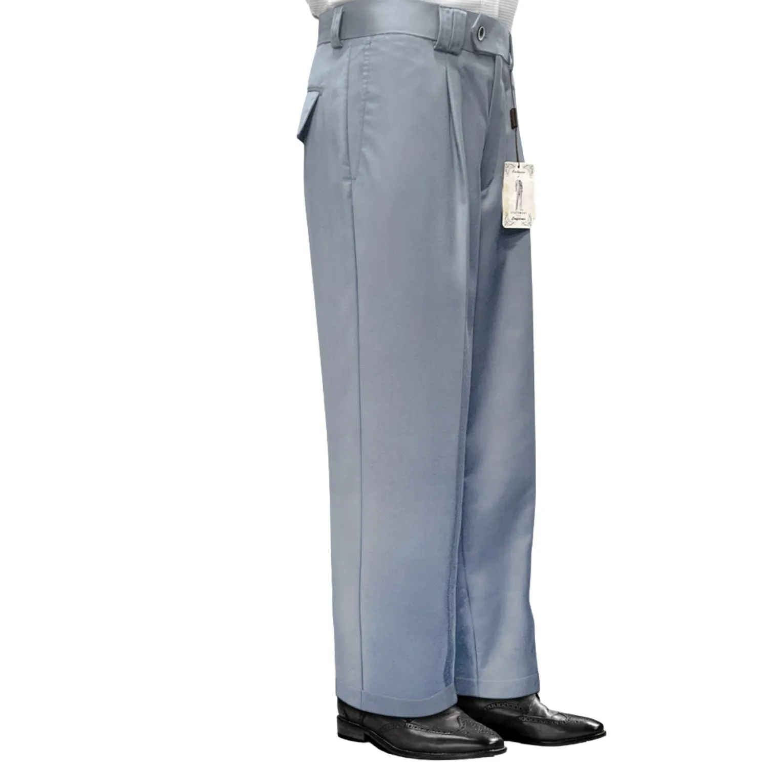 Reinforced Stress Points Tailored Wear Centauri Collection: Steelblue Wide-Leg Pants