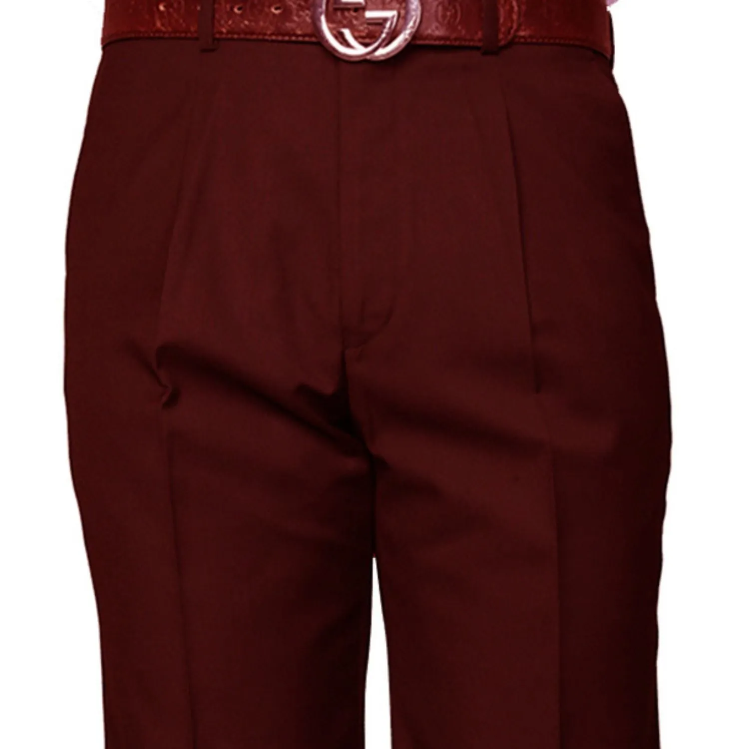 Dubhe Collection: Burgundy Pleated Wool Pants Body Sculpting