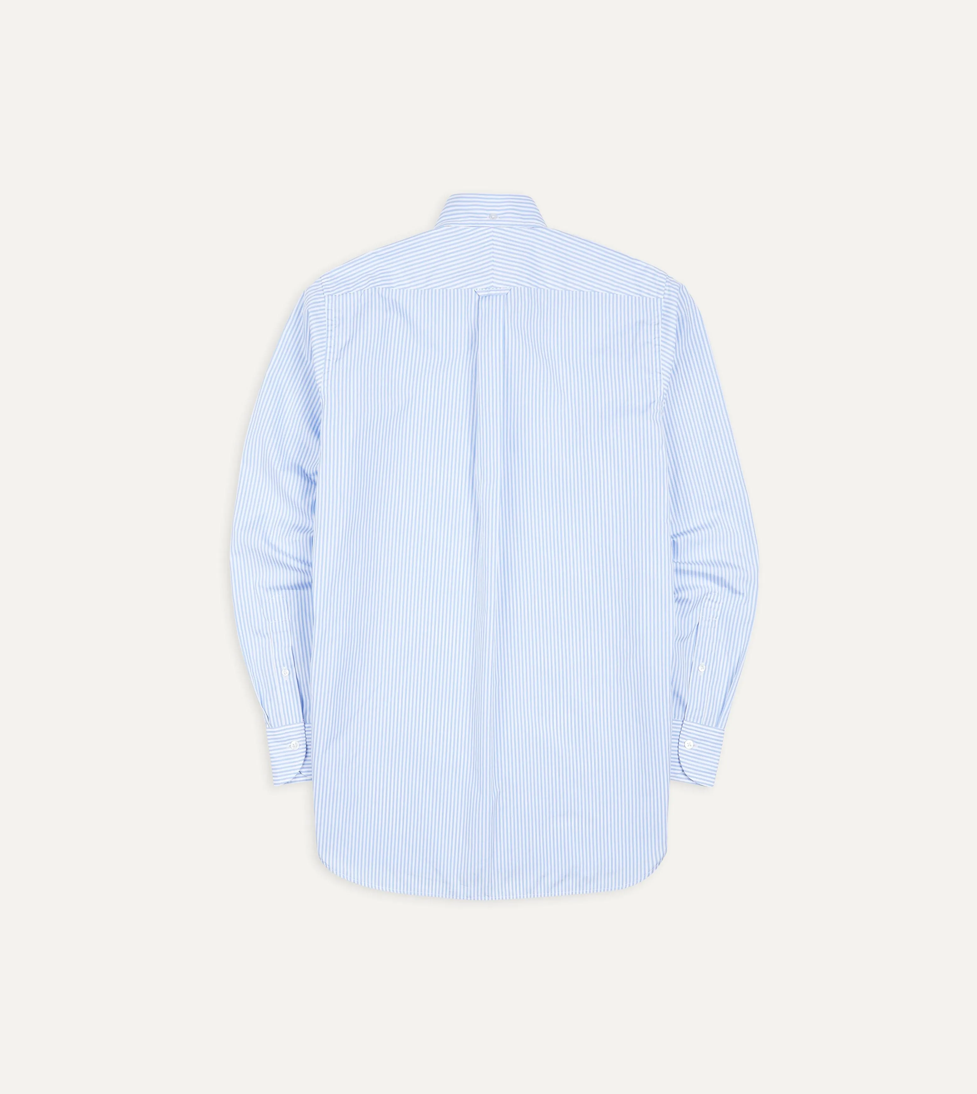 Light Blue Bengal Stripe Cotton Poplin Button-Down Shirt Seamless Sides