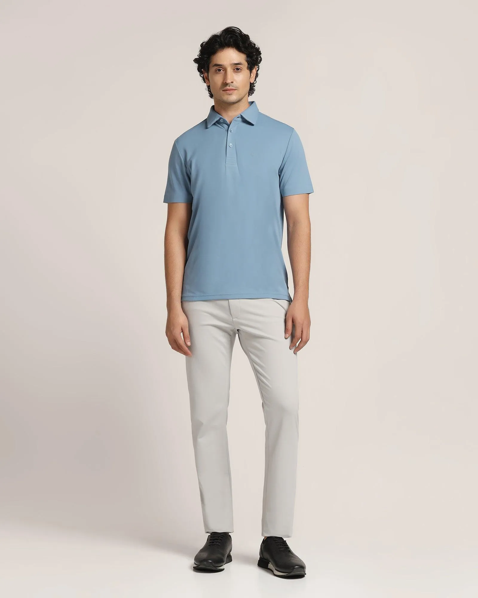 Work Essential TechPro Slim Fit B-91 Casual Grey Solid Khakis - Ziea