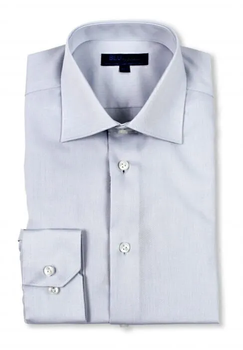 high-low hem BLU Miami Slim Fit Non-Iron Dress Shirt in Grey