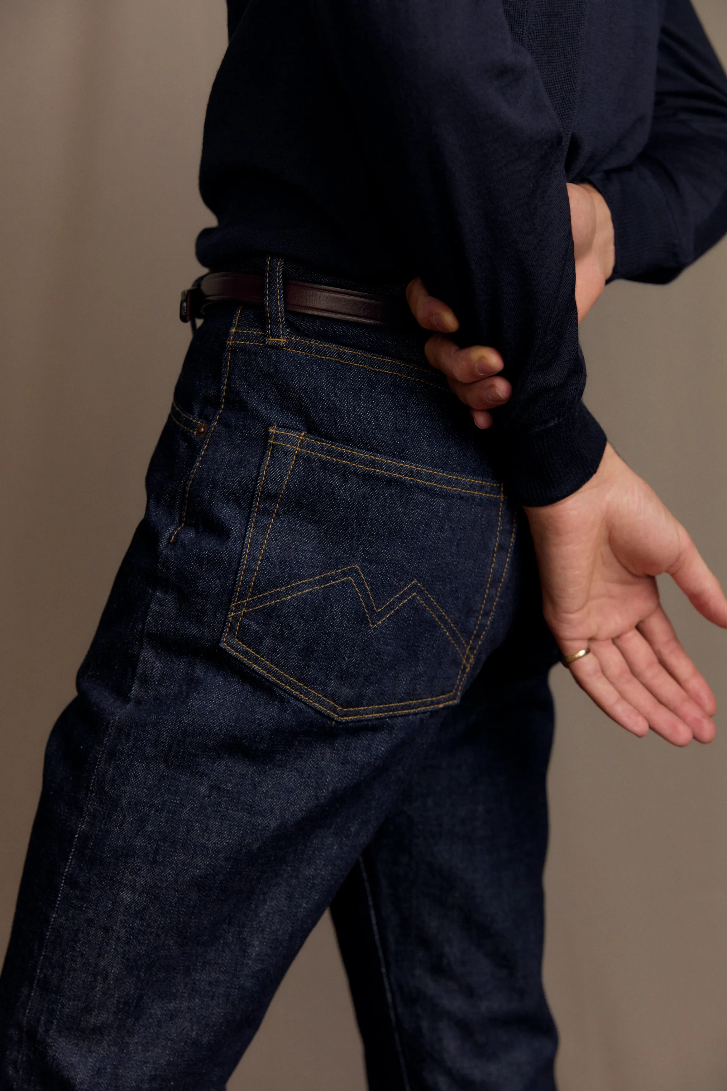 Vibrant Formal Dark Wash Selvedge Denim