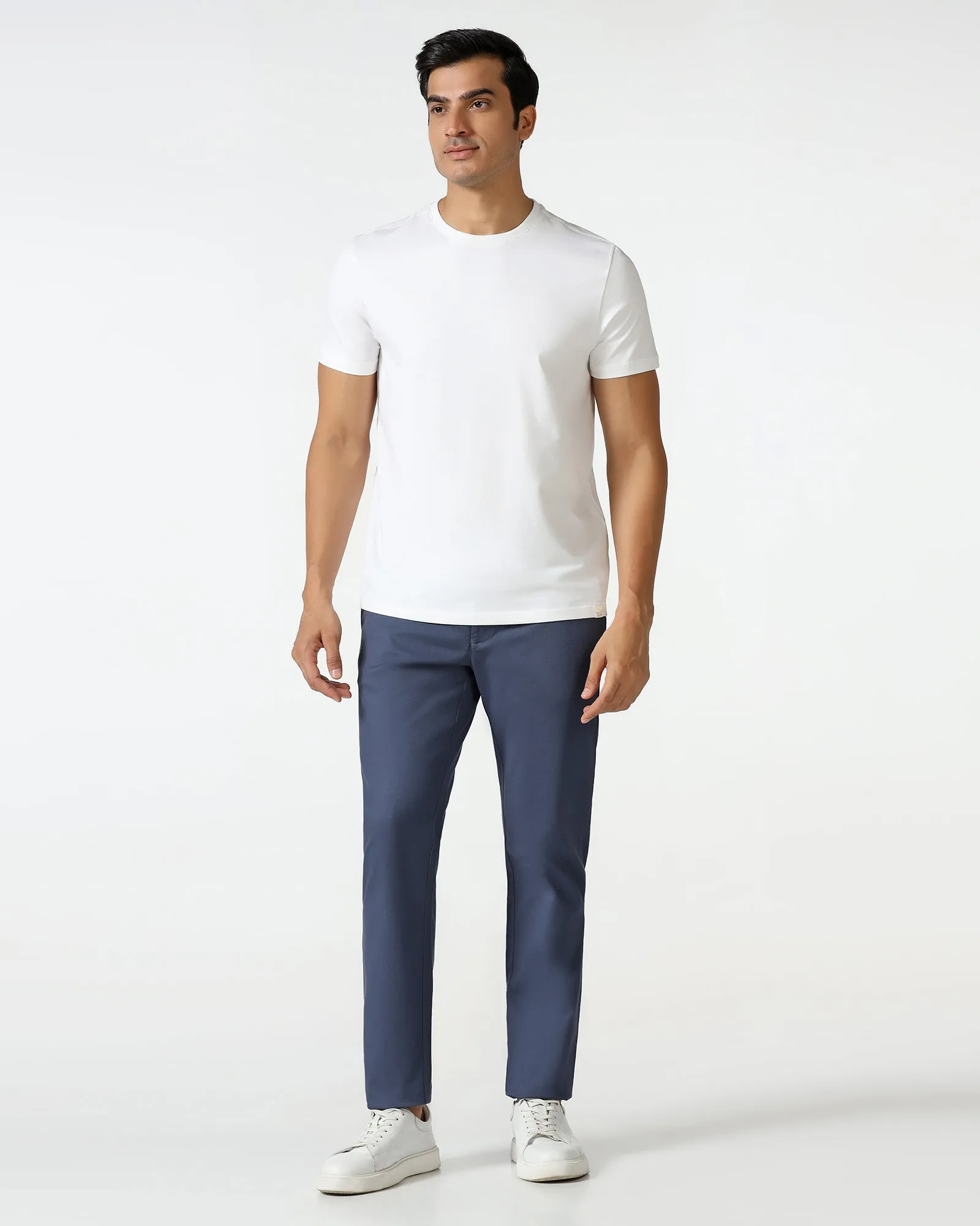 All Day Use Comfort Fit Blue Textured Khakis - Kary