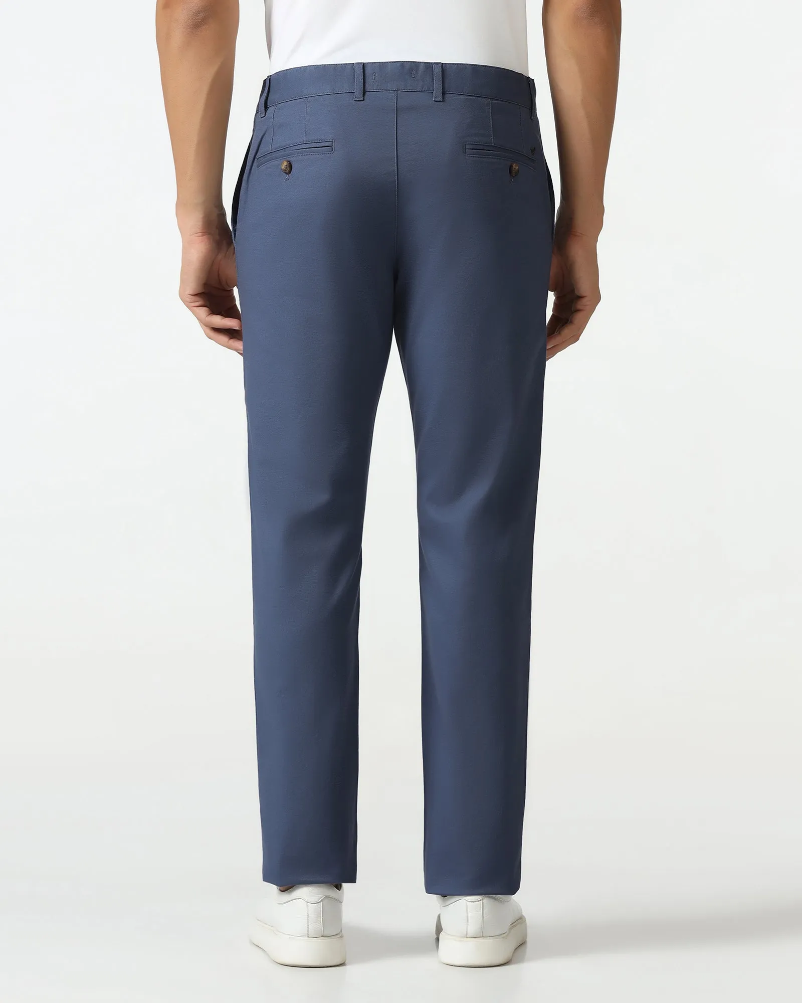 Blue Textured Khakis - Kary Anti Snag Fabric Non Binding Cuffs