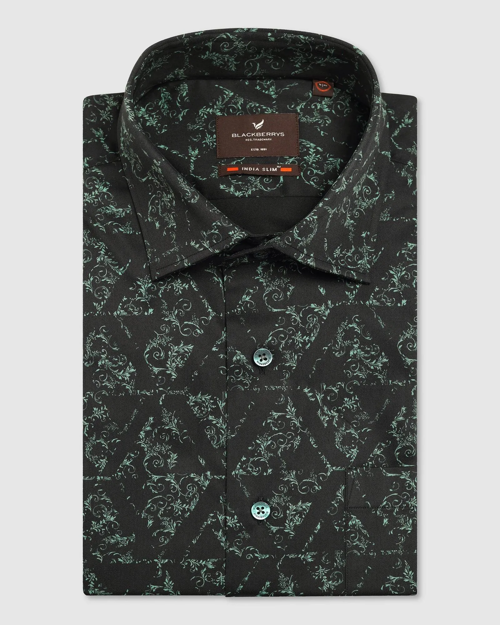 Formal Green Printed Shirt - Burro Sleepwear No Bulk Layering System
