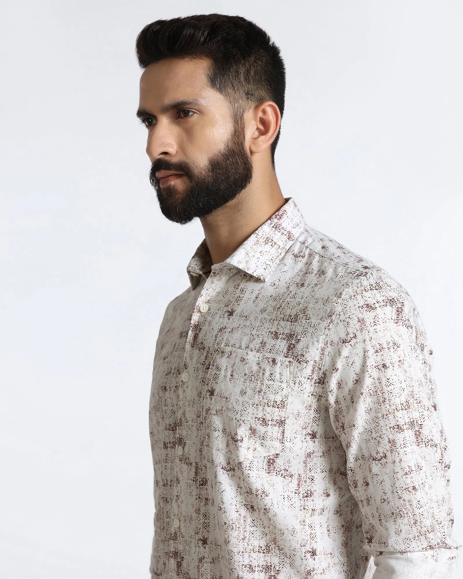 formal dinner Chocolate Sauce Printed Shirt - Howie