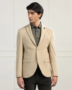 Formal Beige Stripe Blazer - Nios Body Mapped Ventilation