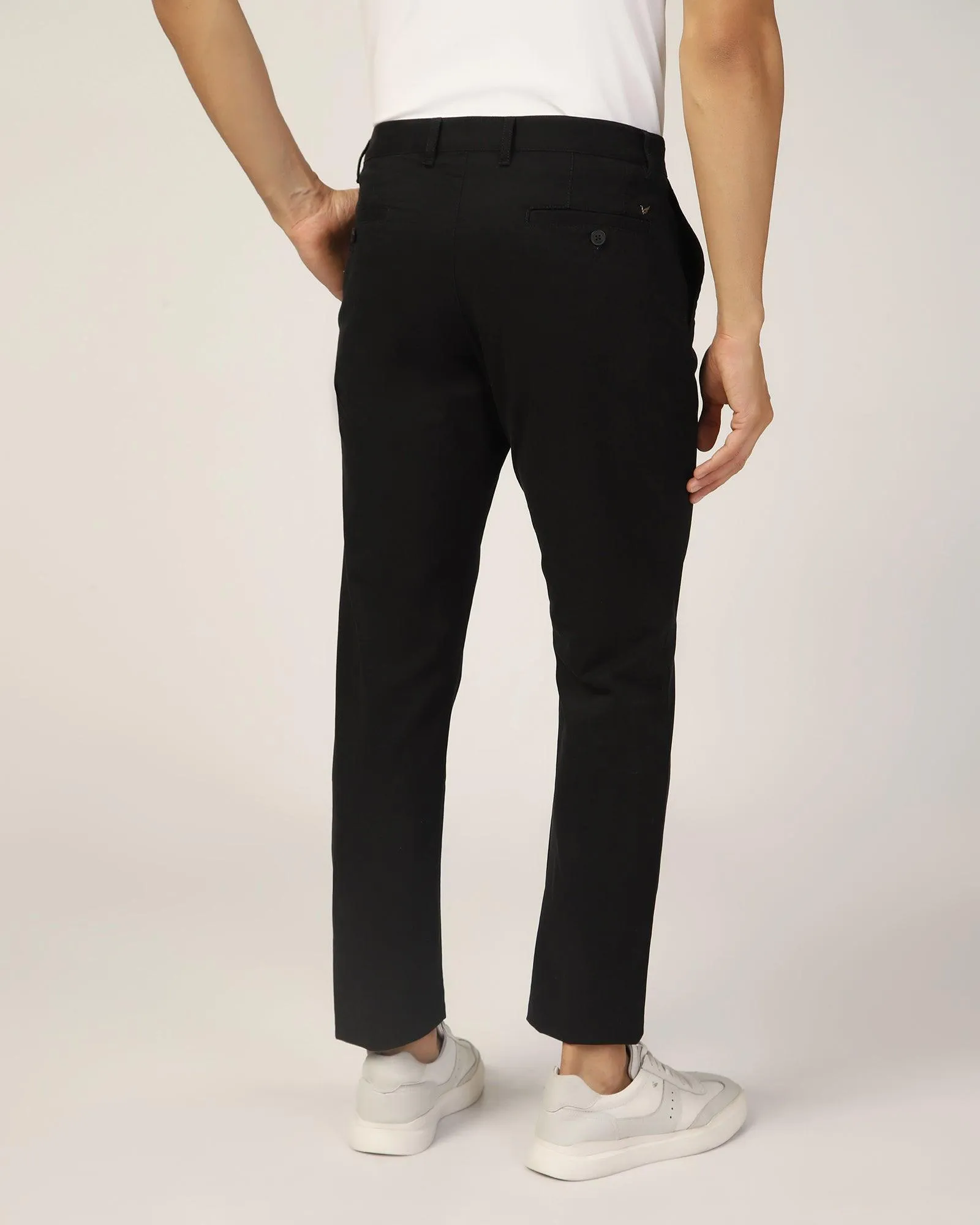 Active Comfort Fit Slim Comfort B-95 Casual Black Solid Khakis - Lab