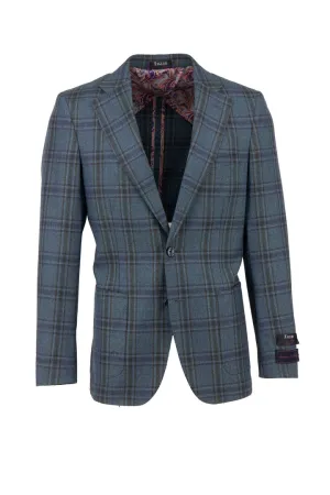 AirflowVents Tiglio Luxe Jean Blue With Purple Windowpane Veneto/THP Slim Fit half lined, Pure Wool Jacket TL3324