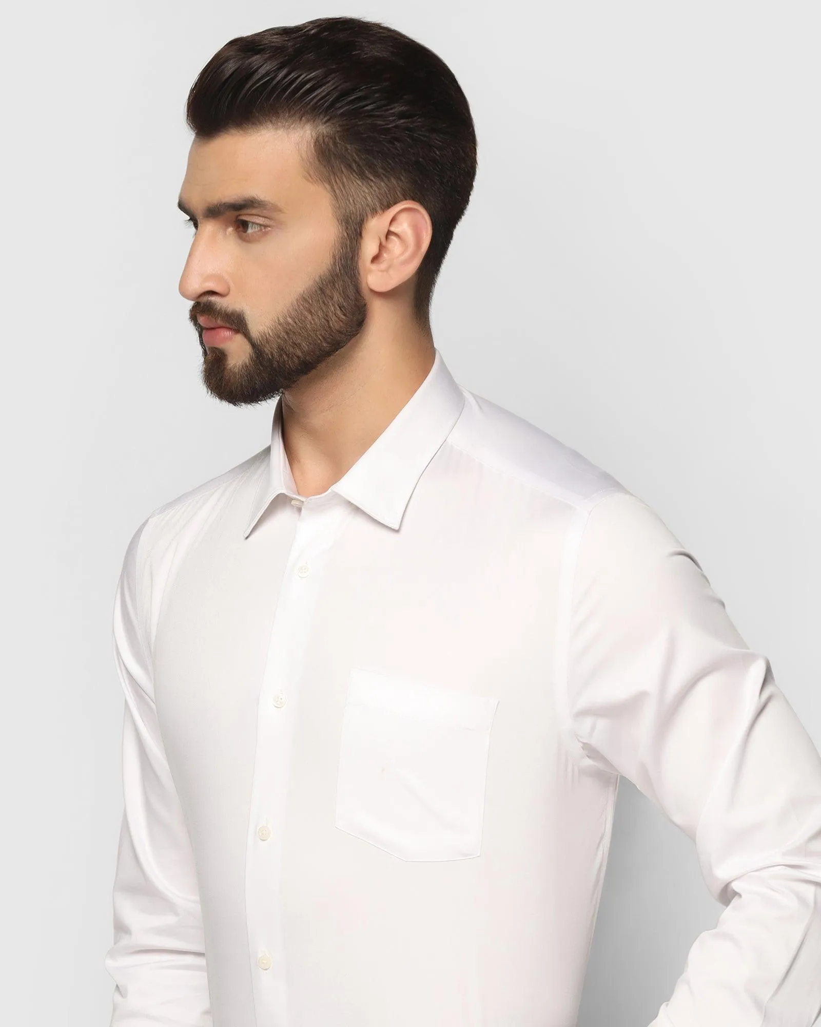 Urban Wear Bold Print Personalized Formal White Solid Shirt - Sailor