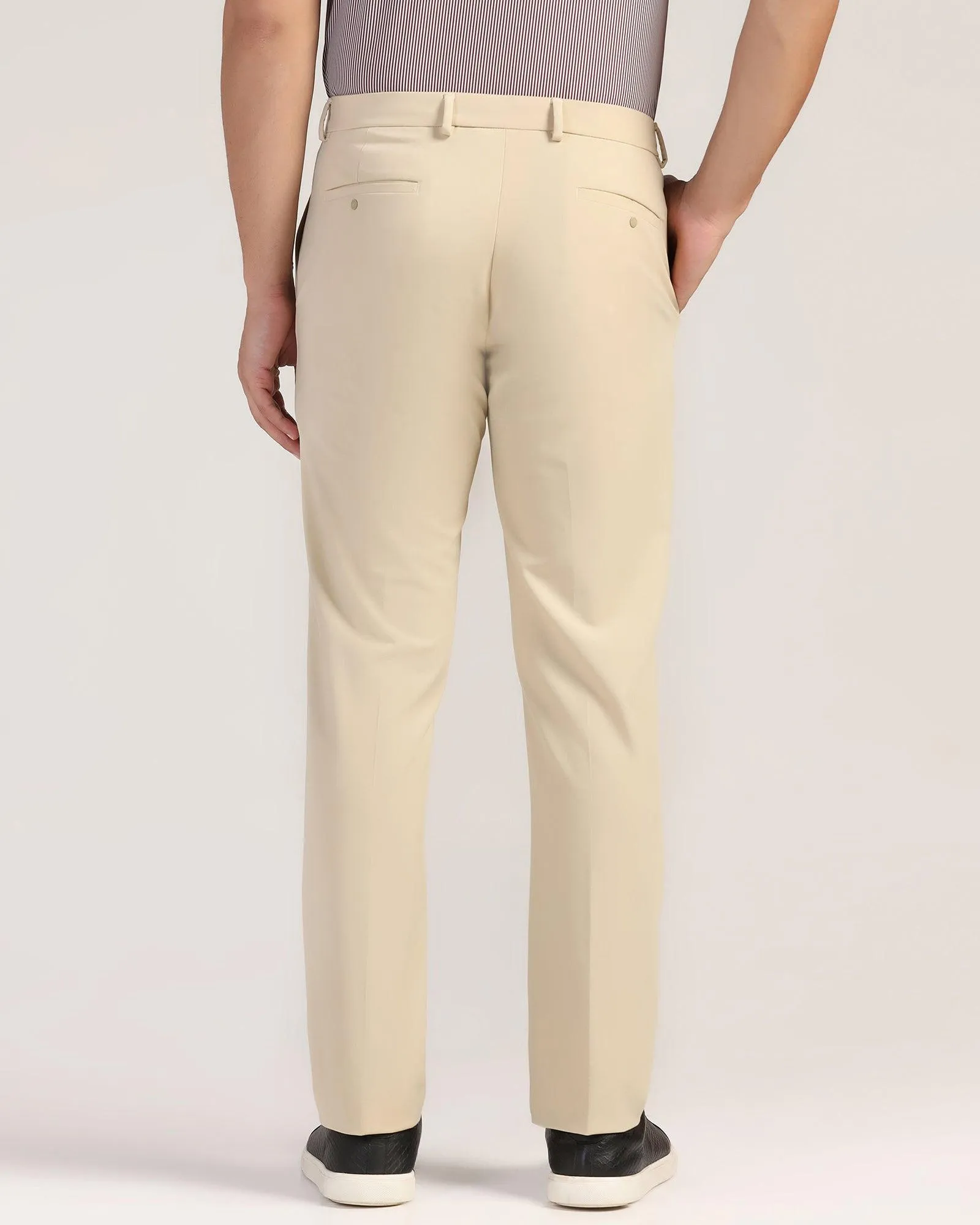 TechPro Slim Fit B-91 Formal Beige Solid Trouser - Sonet ReinforcedSeams
