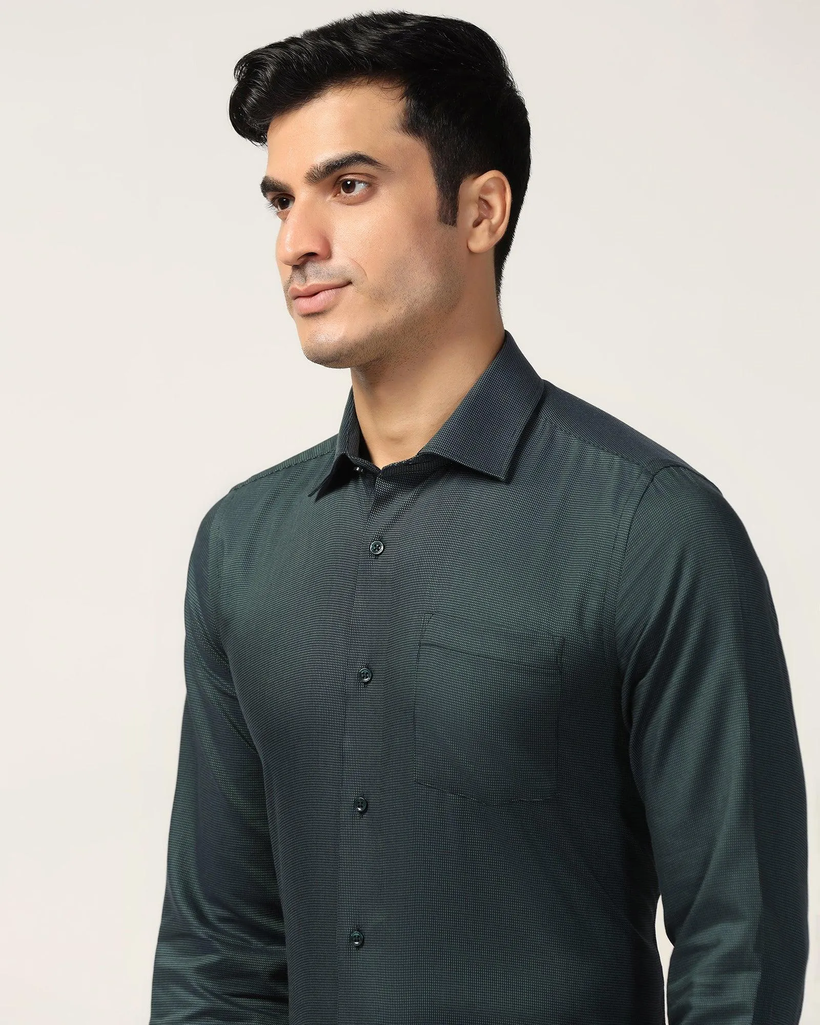 Formal Green Textured Shirt - Albus Customizable Design elegant design