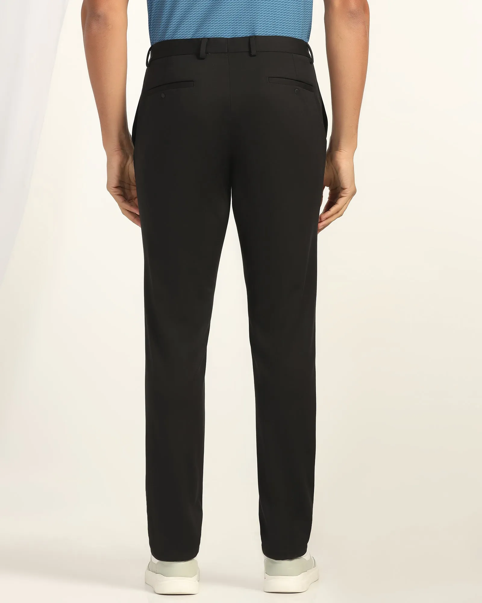 TechPro Slim Fit B-91 Formal Black Solid Trouser - Explorer luxe feel