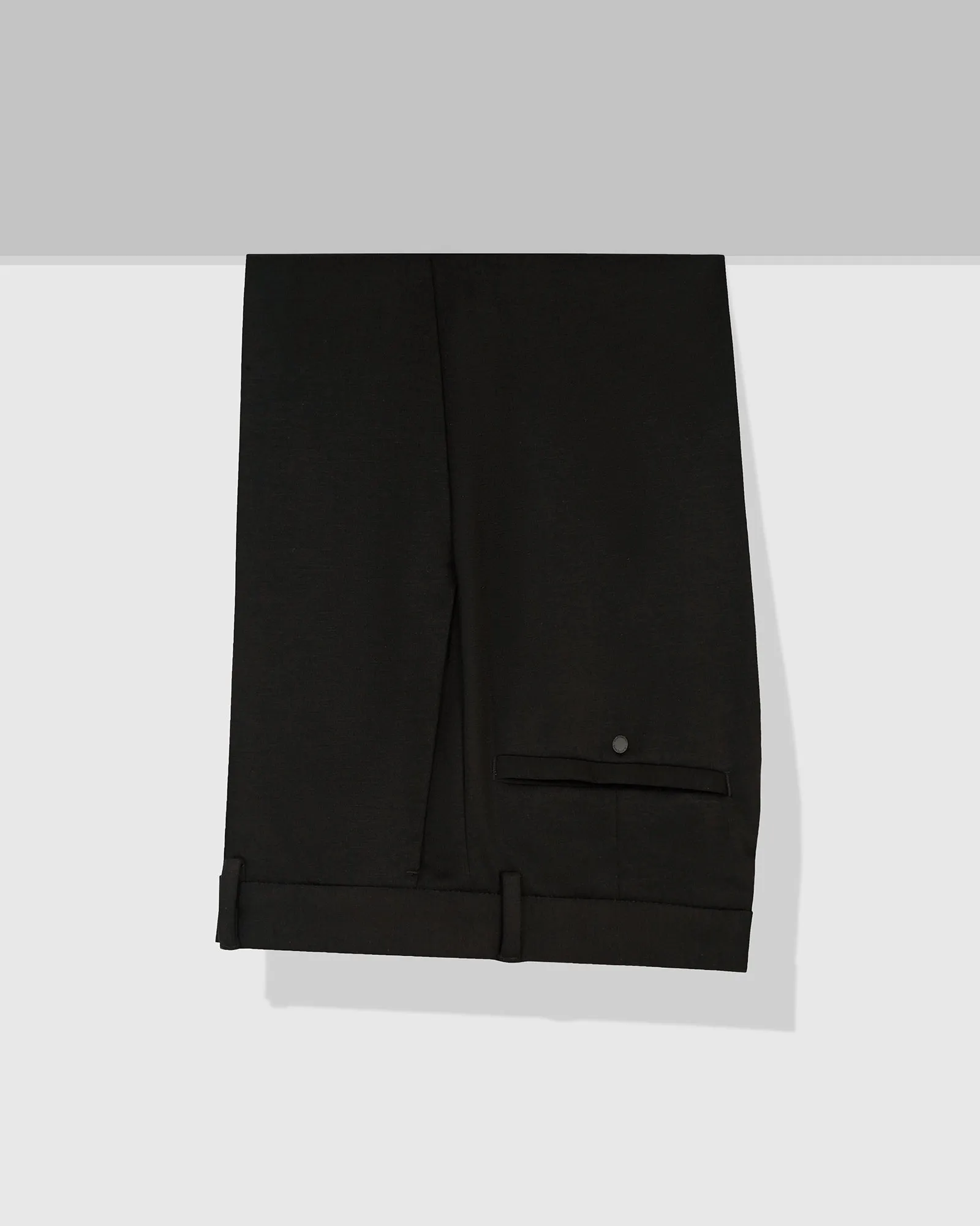 HiddenDrawcord TechPro Slim Fit B-91 Formal Black Solid Trouser - Explorer