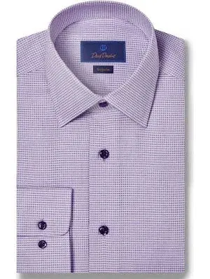 Trendsetting Design David Donahue Regular Fit Micro Dobby Dress Shirt in Lilac