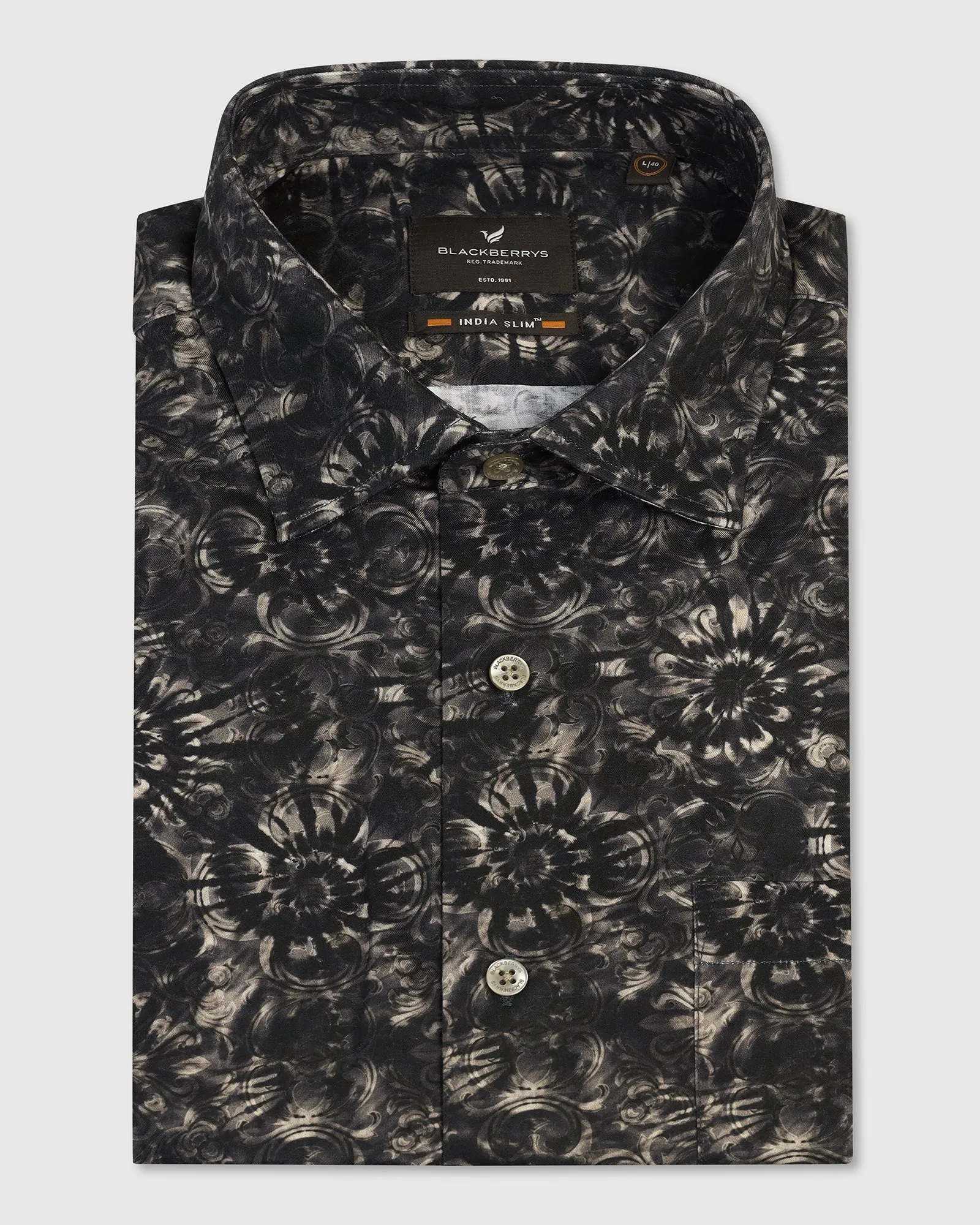 Formal Brown Printed Shirt - Wiper Pure Cotton