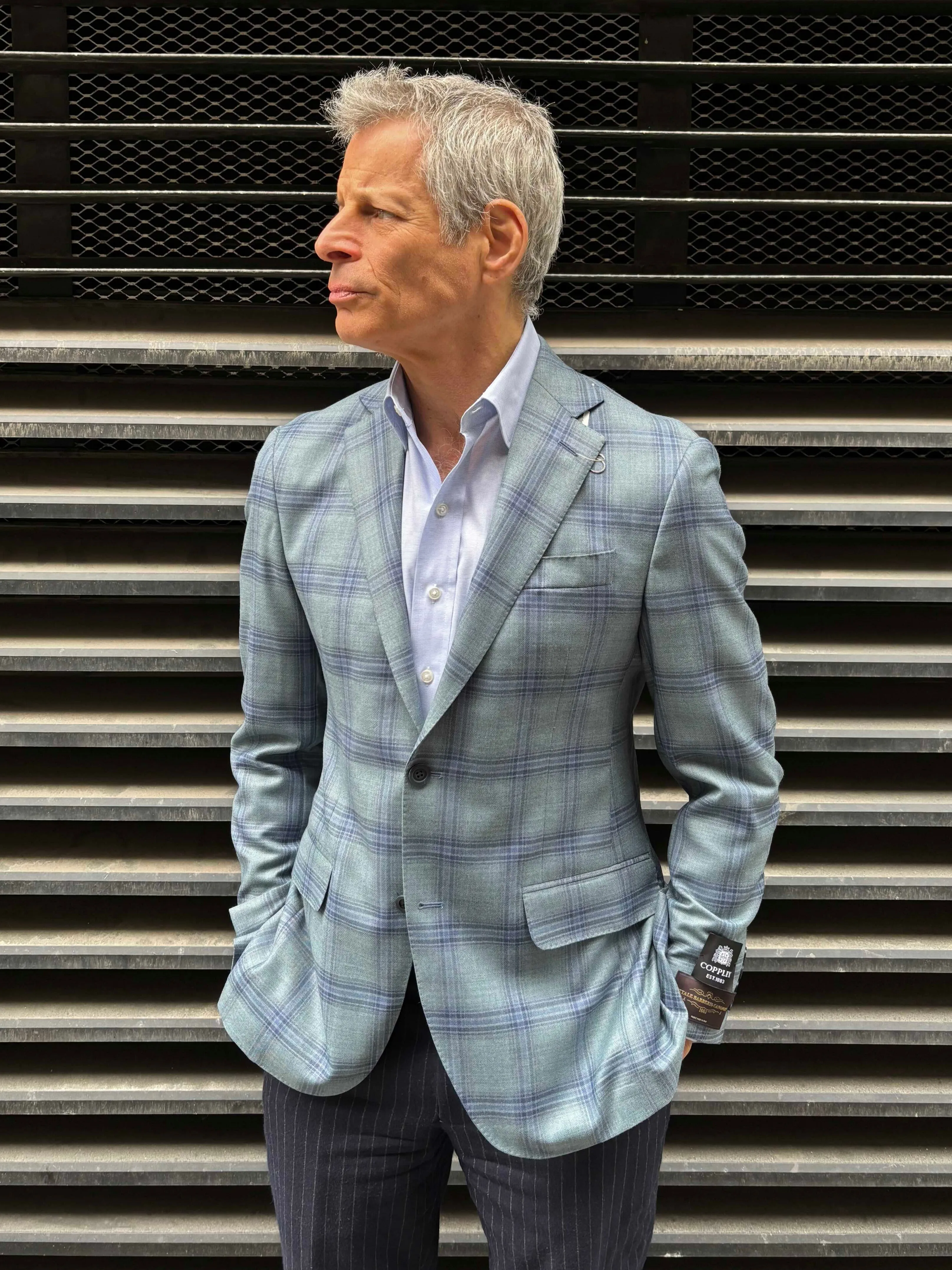 Finn Sportcoat - Light Blue Abrasion Resistant Panels Relaxed Daily Style