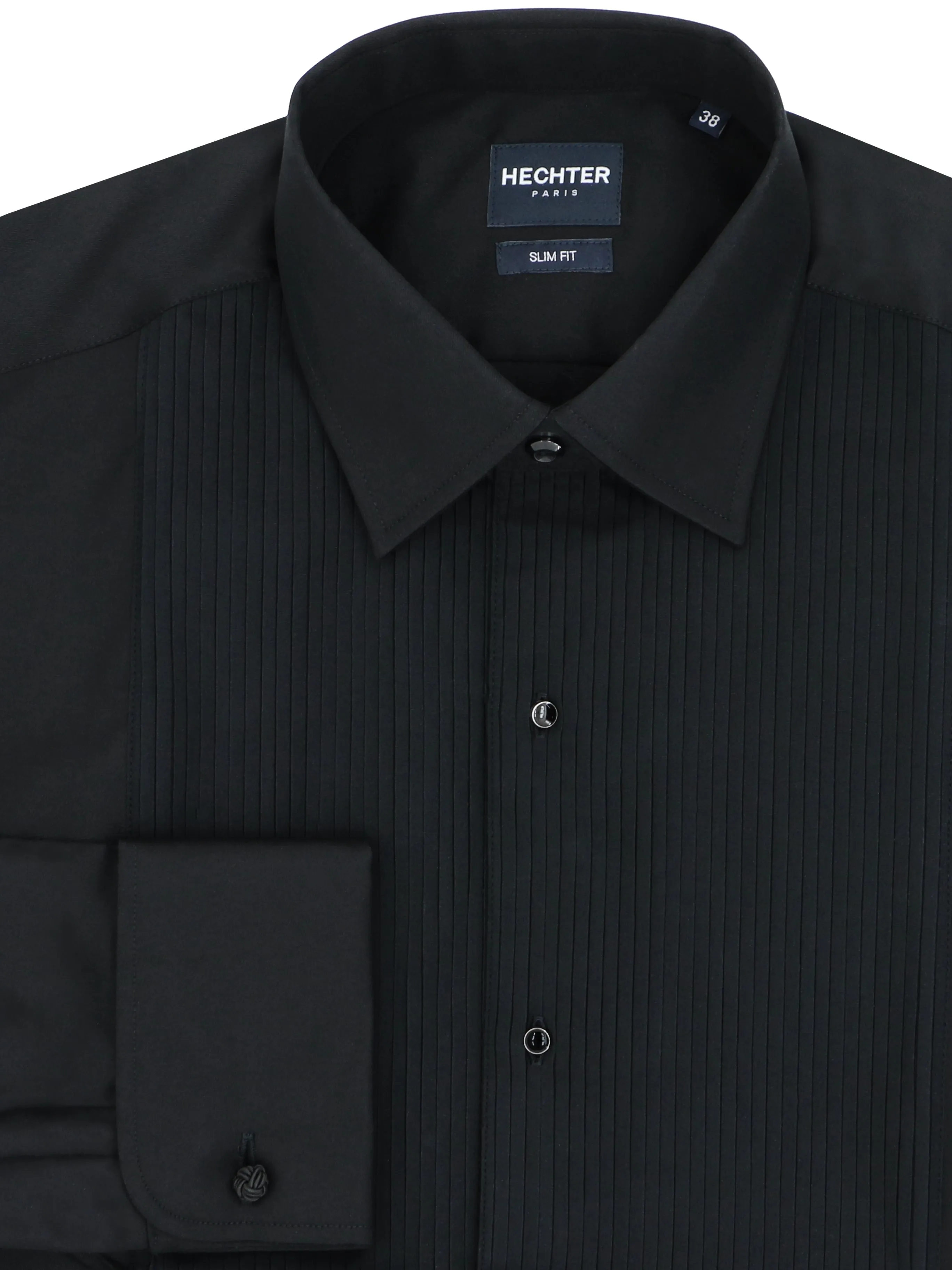 Perfect Fit Raw edge Frill 5WT Black Dinner Shirt