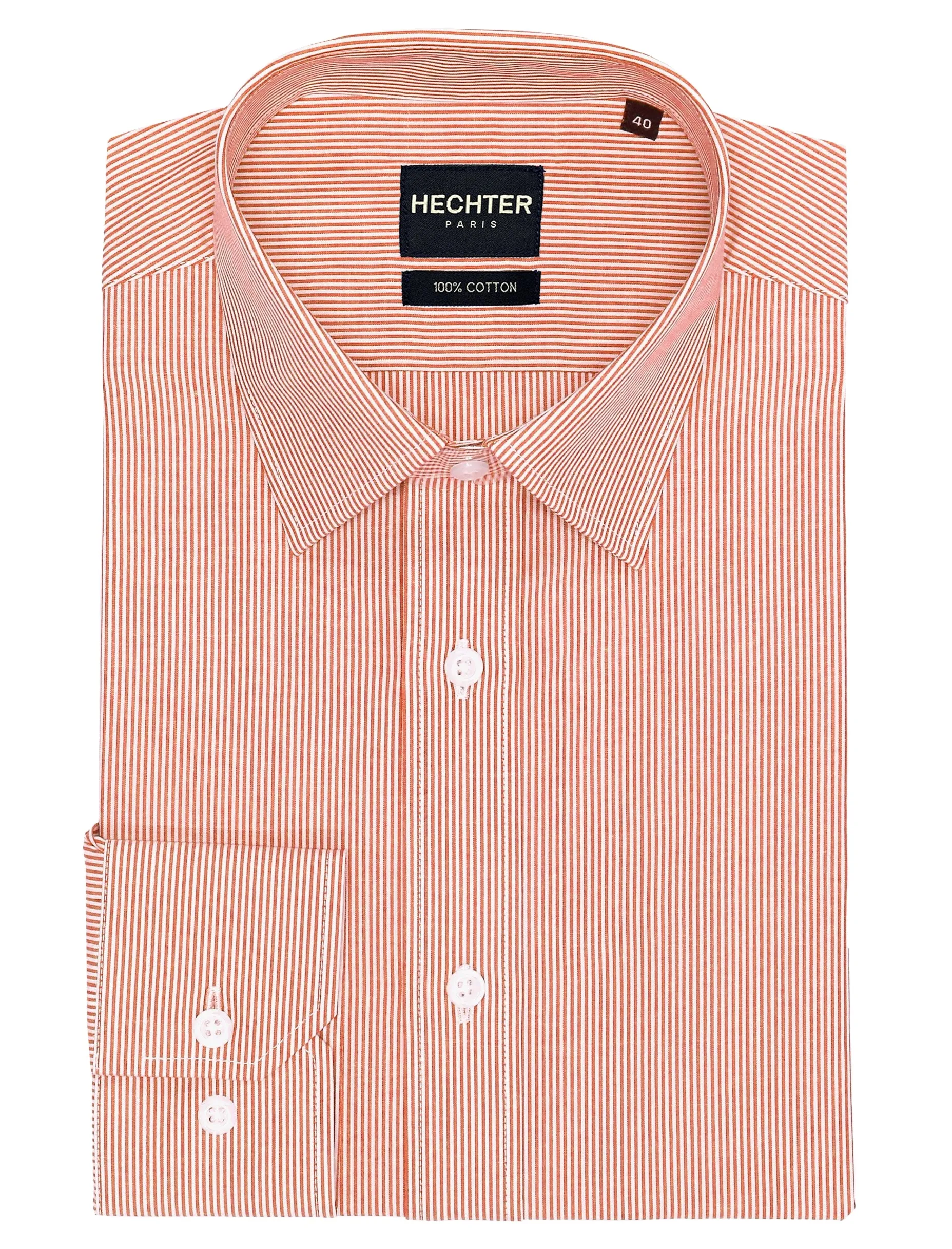 Tailored Fit Liberty Business Orange Striped Shirt