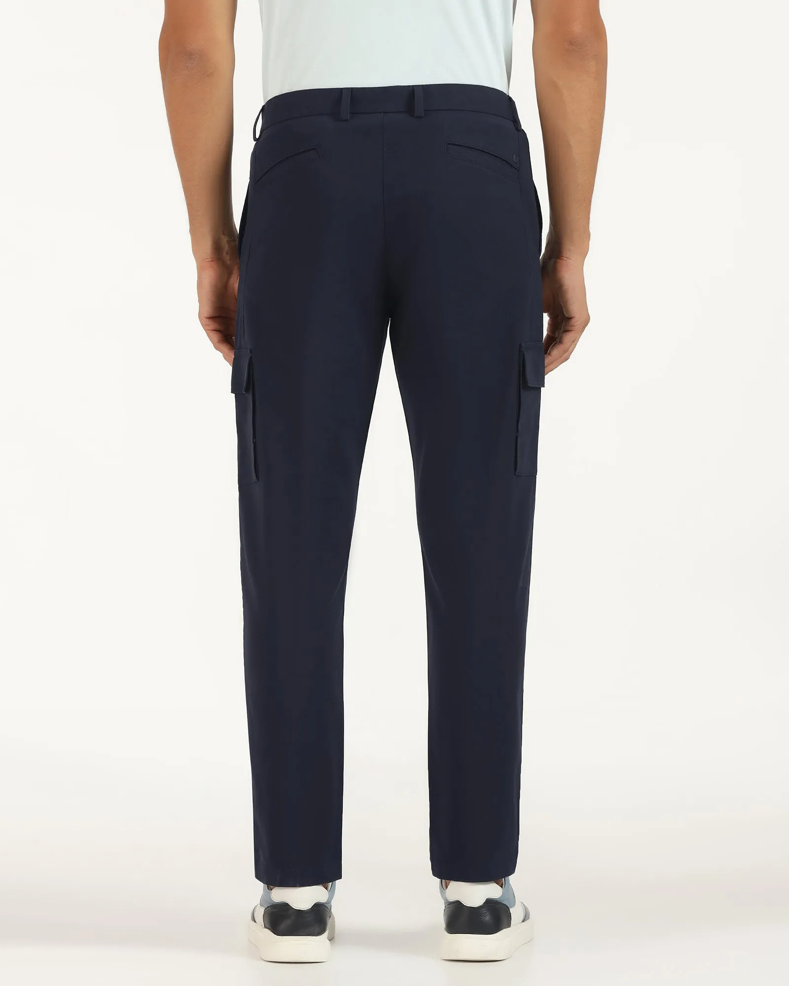 TechPro Sneaker Fit Casual Navy Solid Khakis - Andy OrganicCottonBlend Abrasion Resistant Material