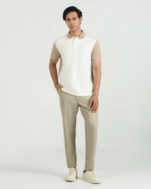 Temp Tech Sneaker Fit Casual Beige Textured Khakis - Blake Hypoallergenic fabric