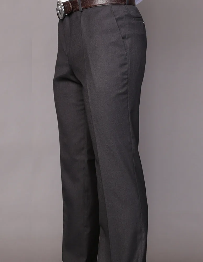 HEATHER CHARCOAL MODERN FIT FLAT FRONT DRESS PANTS QuickReleaseFastenings