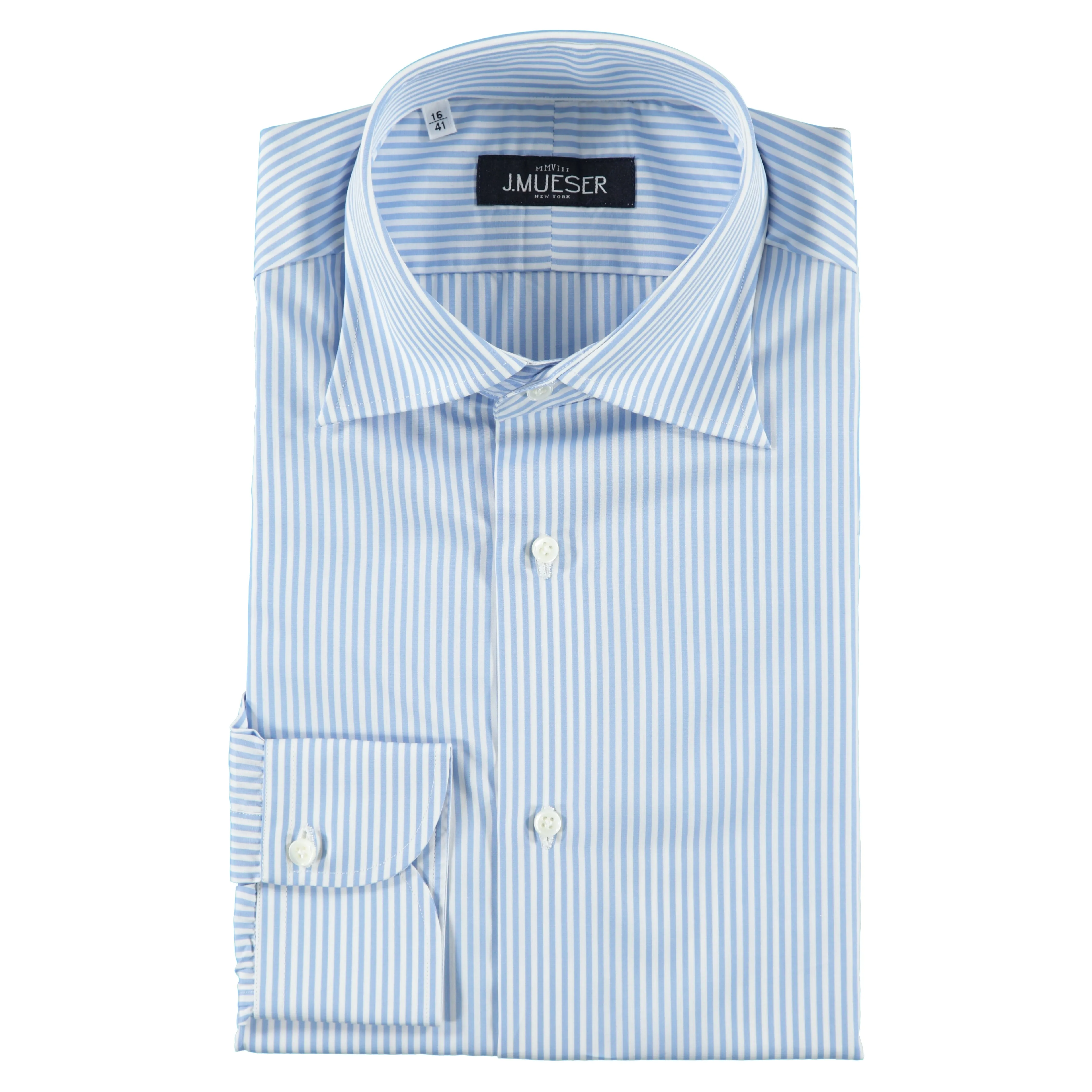 Sky Blue Bengal Stripe Spread Collar Shirt SnagFree Surface Happy Core