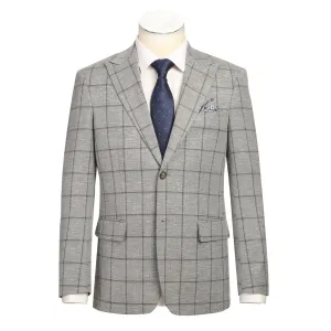 Packable Feature Alessandro Vitello by Renoir New Slim Fit Blazer Gray Blue 294-44