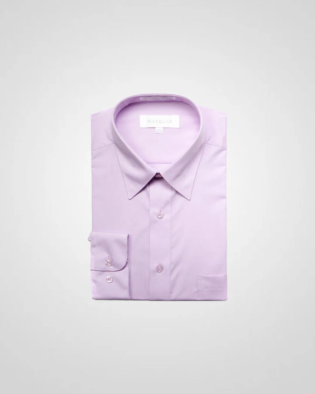 MARQUIS MEN'S LILAC SOLID SLIM FIT DRESS SHIRT Wardrobe Must-Have Comfortable Wear