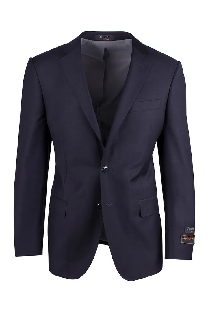 TearResistantOuter Travel Wardrobe Tiglio Luxe Navy Dolcetto Modern Fit, Pure Wool Jacket TIG1002